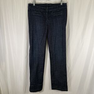 J. Crew City Fit Jeans Women's 6 Dark Wash Blue Denim Cotton Blend Low Rise
